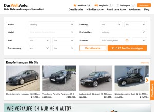 How dasweltauto.at looks like on a tablet such as an iPad.