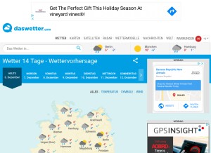 How daswetter.com looks like on a tablet such as an iPad.