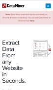 How data-miner.io looks like on a mobile device such as an iPhone.