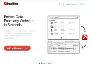 How data-miner.io looks like on a tablet such as an iPad.