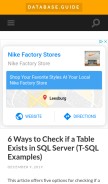 How database.guide looks like on a mobile device such as an iPhone.