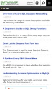 How databasejournal.com looks like on a mobile device such as an iPhone.