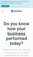 How databox.com looks like on a mobile device such as an iPhone.