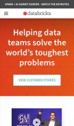 How databricks.com looks like on a mobile device such as an iPhone.