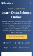 How datacamp.com looks like on a mobile device such as an iPhone.
