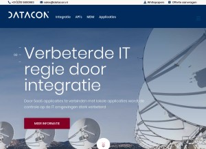 How datacon.nl looks like on a tablet such as an iPad.