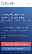 How dataedo.com looks like on a mobile device such as an iPhone.