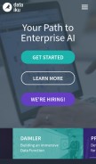 How dataiku.com looks like on a mobile device such as an iPhone.