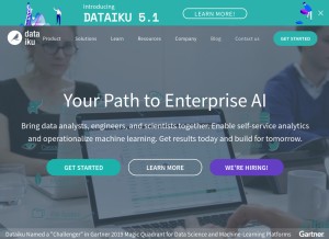 How dataiku.com looks like on a tablet such as an iPad.