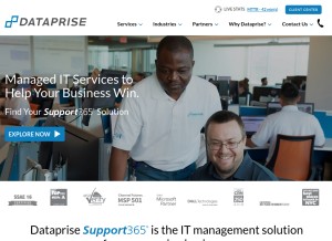 How dataprise.com looks like on a tablet such as an iPad.