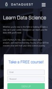 How dataquest.io looks like on a mobile device such as an iPhone.