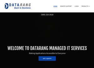 How datarang.com looks like on a tablet such as an iPad.