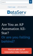 How dataserv.com looks like on a mobile device such as an iPhone.