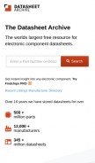 How datasheetarchive.com looks like on a mobile device such as an iPhone.