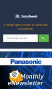 How datasheets.com looks like on a mobile device such as an iPhone.
