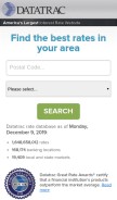 How datatrac.net looks like on a mobile device such as an iPhone.