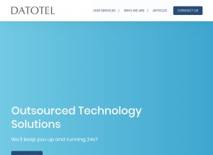 How datotel.com looks like on a tablet such as an iPad.