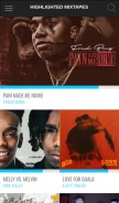 How datpiff.com looks like on a mobile device such as an iPhone.