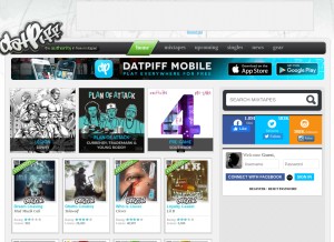 How datpiff.com looks like on a tablet such as an iPad.
