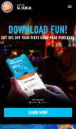 How daveandbusters.com looks like on a mobile device such as an iPhone.