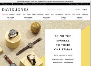 How davidjones.com looks like on a tablet such as an iPad.