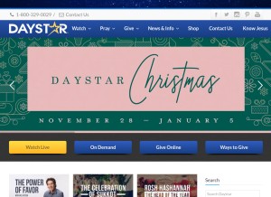 How daystar.com looks like on a tablet such as an iPad.