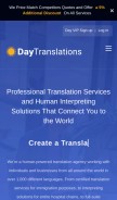How daytranslations.com looks like on a mobile device such as an iPhone.