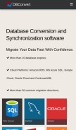 How dbconvert.com looks like on a mobile device such as an iPhone.