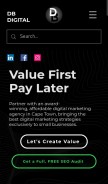 How dbdigital.co.za looks like on a mobile device such as an iPhone.