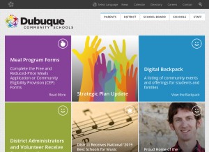 How dbqschools.org looks like on a tablet such as an iPad.