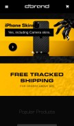 How dbrand.com looks like on a mobile device such as an iPhone.