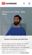 How dbschenker.com looks like on a mobile device such as an iPhone.