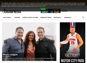 How dbusiness.com looks like on a tablet such as an iPad.