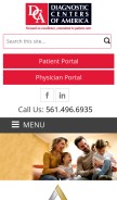 How dcamedical.com looks like on a mobile device such as an iPhone.