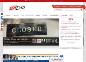 How dcbar.org looks like on a tablet such as an iPad.