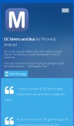 How dcmetroapp.com looks like on a mobile device such as an iPhone.