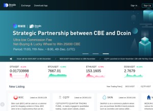 How dcoin.com looks like on a tablet such as an iPad.