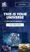 How dcuniverse.com looks like on a mobile device such as an iPhone.