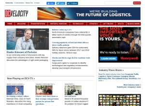 How dcvelocity.com looks like on a tablet such as an iPad.