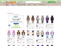 Desktop screenshot for minecraftskins.com