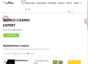 How de.worldcasinoexpert.com looks like on a tablet such as an iPad.