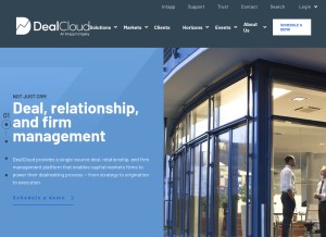 How dealcloud.com looks like on a tablet such as an iPad.