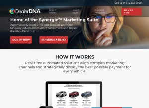 How dealerdna.com looks like on a tablet such as an iPad.