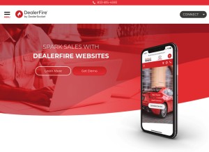 How dealerfire.com looks like on a tablet such as an iPad.