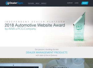 How dealersync.com looks like on a tablet such as an iPad.