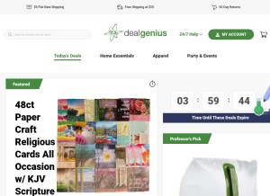 How dealgenius.com looks like on a tablet such as an iPad.