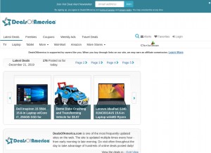 How dealsofamerica.com looks like on a tablet such as an iPad.