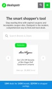 How dealspotr.com looks like on a mobile device such as an iPhone.