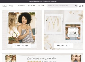 How dearava.com looks like on a tablet such as an iPad.