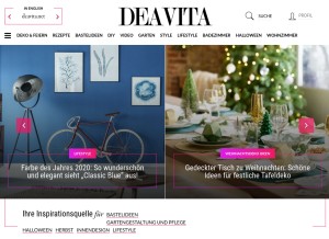 How deavita.com looks like on a tablet such as an iPad.